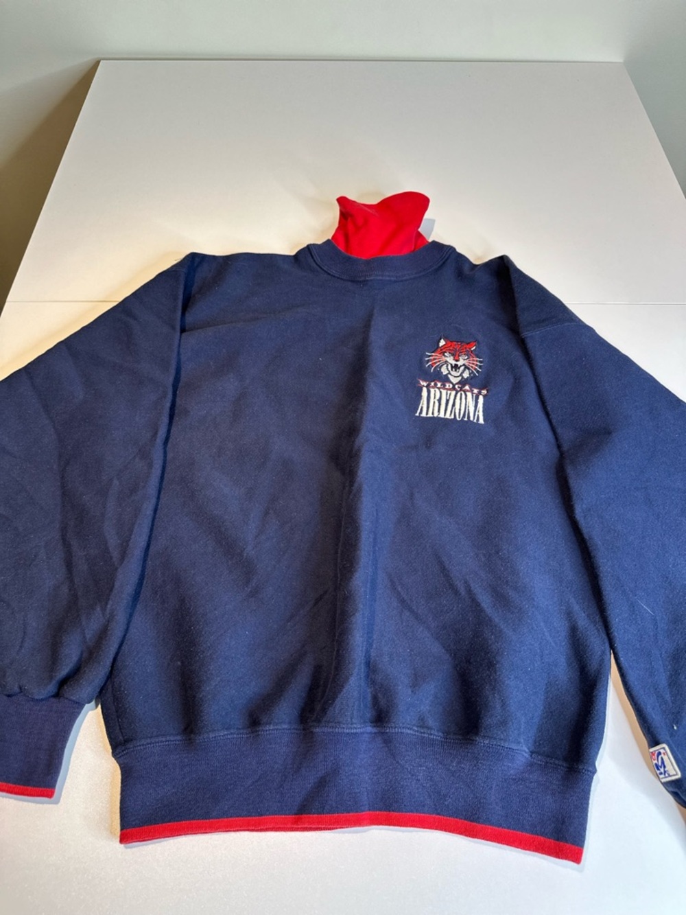 The Game Navy Blue and Red Arizona Crewneck Sweatshirt